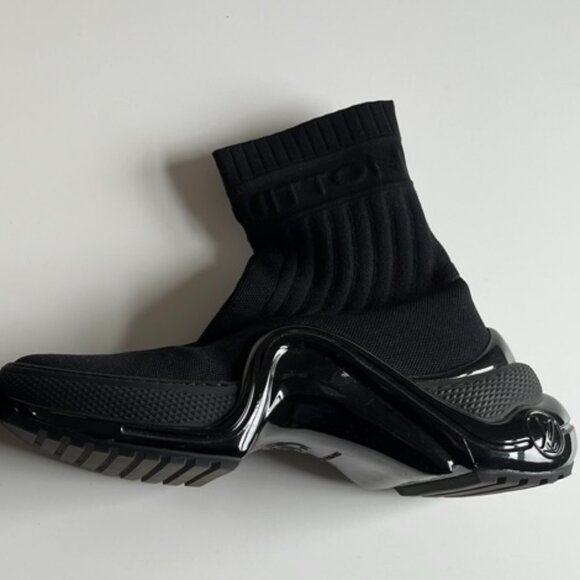 LOUIS VUITTON black ARCHLIGHT stretch textile - Sock Sneakers Shoes 38 - Picture 3 of 9